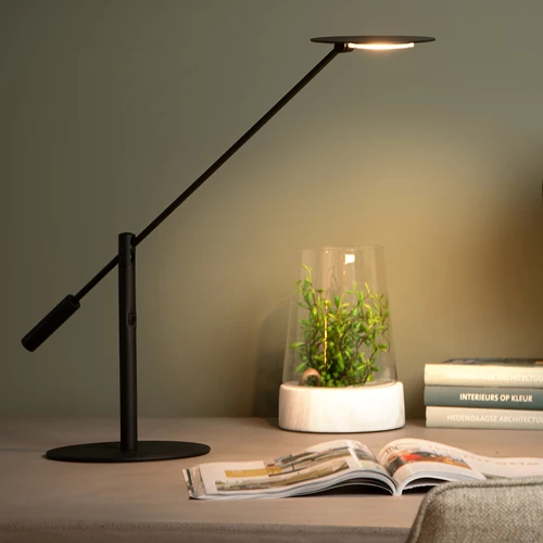 Lucide ANSELMO - Schreibtischlampe - Ø 18 cm - LED Dim. - 1x9W 3000K - Schwarz - Atmosphäre 1